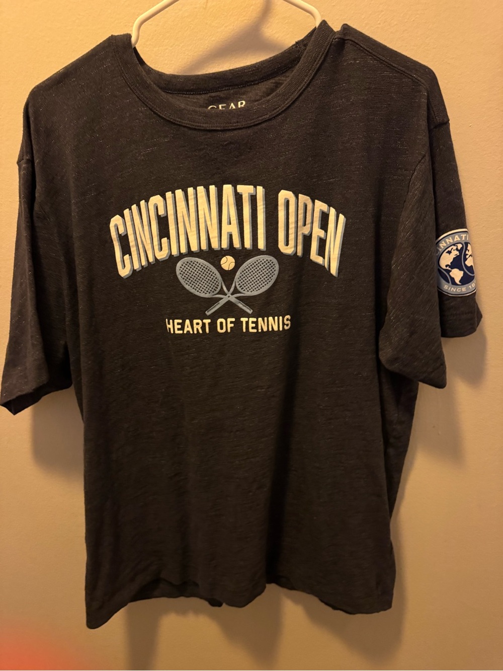Gear For Sports Black Cincinnati Open Tee with Blue and Cream Accents